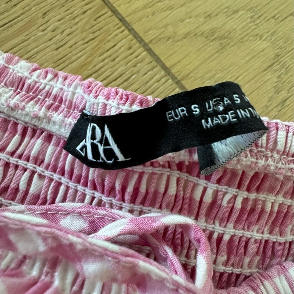 Zara Pink checkered gingham Dress Small - Picture 11 of 12